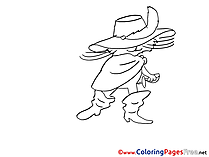 Puss in Boots for Kids printable Colouring Page