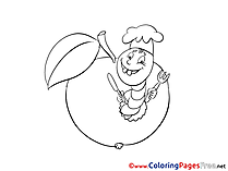 Apple printable Coloring Sheets download