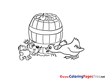 Barrel Colouring Page printable free