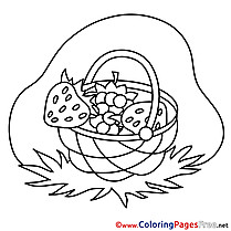 Basket of Berries Colouring Page printable free