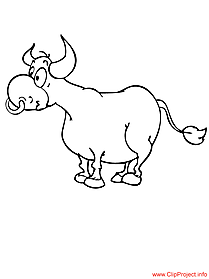 Bull coloring page for free