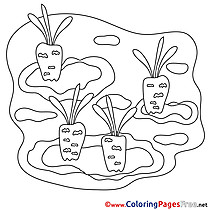 Carrots Children download Colouring Page