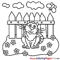 Cat free Colouring Page download