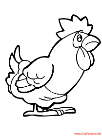 Cock coloring page for free