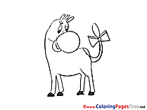 Donkey Children download Colouring Page