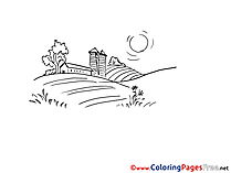 Farm for Kids printable Colouring Page