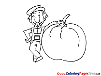 Farmer download Colouring Sheet free