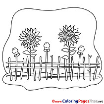 Flowers Kids download Coloring Pages