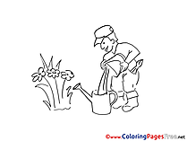 Gardener printable Coloring Sheets download