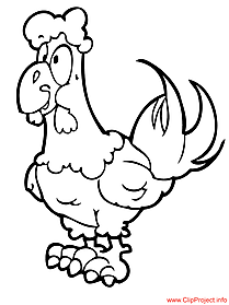 Hen coloring page