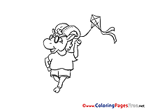 Kite Coloring Pages for free