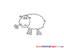 Lamb for Kids printable Colouring Page