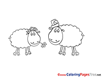 Lambs free Colouring Page download