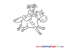 Rider Colouring Page printable free