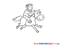 Rider for Children free Coloring Pages