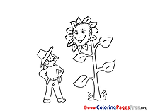 Sunflower Kids download Coloring Pages