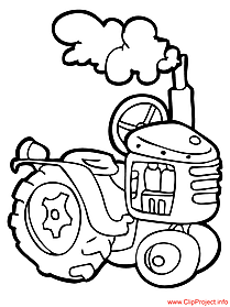 Tractor colouring page for free