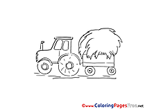 Tractor for Kids printable Colouring Page