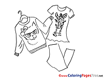 Clothes for Kids printable Colouring Page