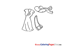 Hat Dress free Colouring Page download