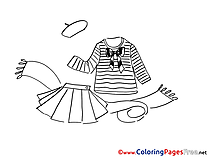 Scarf Skirt Colouring Page printable free