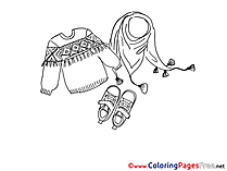 Sweater free printable Coloring Sheets