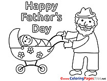 Baby free Coloring Pages Father's Day