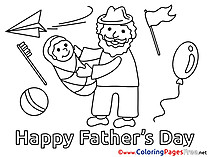 Baby free Colouring Page Father's Day