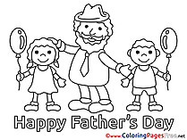 Children Father's Day Coloring Pages free