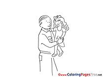 Daughter Colouring Sheet download Father's Day