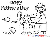 Family Children Father's Day Colouring Page