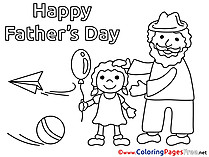 Family Father's Day Colouring Sheet free