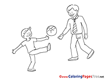 Football for Kids Father's Day Colouring Page