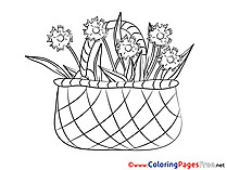 Basket printable Coloring Sheets download