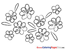 Beautiful Flowers Kids free Coloring Page