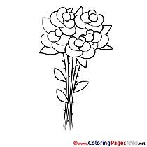 Children download Roses Colouring Page