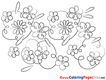 Colouring Page printable Flowers free