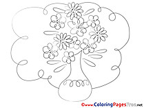 Painting Flowers for Children free Coloring Pages