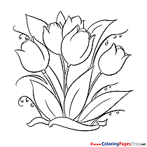 Painting Tulips download printable Coloring Pages