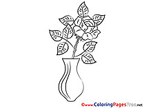 Rose for Children free Coloring Pages