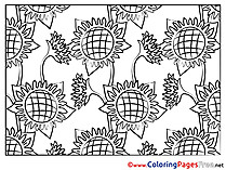 Sunflowers Colouring Page printable free