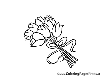 Tulips printable Coloring Sheets download