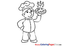 Cook free Colouring Page download