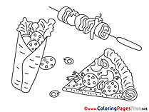 Fastfood Colouring Page printable free