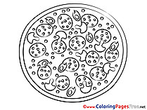 Food Pizza printable Coloring Sheets download