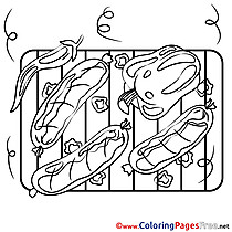 Hot Dogs download Colouring Page