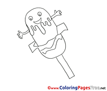 Ice Lolli free Colouring Page download