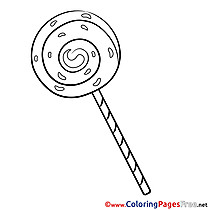 Lollipop for Kids printable Colouring Page