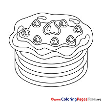 Pancake free Happy Birthday Coloring Sheets
