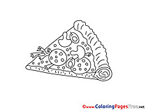 Pizza for Kids printable Colouring Page